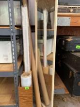 Misc items, mirror, bottom door seal, plastic wrap, wall pape, trash bags and more