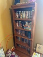 Wooden book shelf. Contents are not included. Please bring help to move