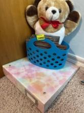 Picture frames cards, binder, and teddy bear