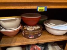 Bowls, some have lids