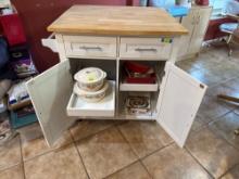 Wood Kitchen cabinet on wheels, 32 x 36 x 36, bring Help to move