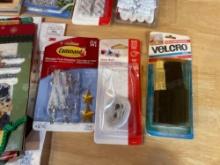 Cookbooks, command strips, and hanging strips, Velcro and gift bags