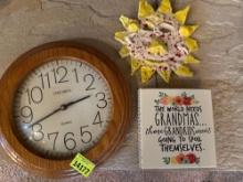 Wall clock, sun, Grandma decor