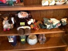 3 dolls and a Christmas ornament