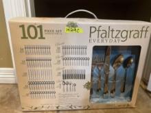 Pfaltzgraff stainless steel everyday silverware set, 1 empty box, some pieces may be missing