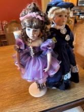 2 Porcelain dolls one is a ballerina