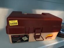 wall clock, fishing tack box
