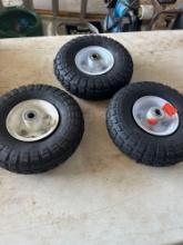 3 small tires and wheels 3 times the money