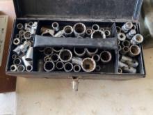 Metal toolbox with sockets