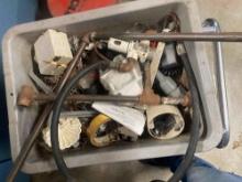 Misc lot includes black pipe, PVC items, nails, screws, tape, and more *BUYER IS RESPONSIBLE FOR