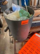 Plastictrash can with zip ties