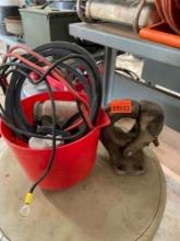 Pintle hitch, cables, stop watch, and misc items