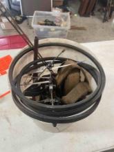 Automotive belts, ratchet strap, strip sand paper, metal, welding rods