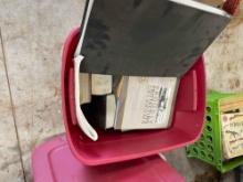 Red tote with books