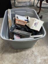 Painting items, brushes, paint pan, stir sticks, paper and other misc painting items