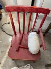 Red chair measurement in photos