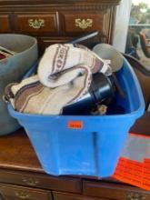 Misc home decor, Thermos, pan, soap dispenser, coffee mug, and more