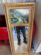 Mirror with picture at top