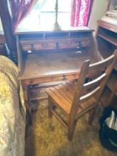 Wood desk with chair, 22 x 36 x 42 inches, Bring Help to move