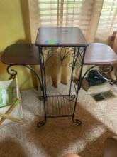 Metal decor table with wood table top