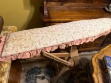 Ruby, chair, ironing board and step stool