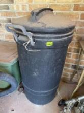 Trash can on back porch