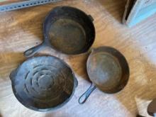 Cast-iron skillet and pot, metal home decor