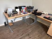 Desk with matching Shelves, items on desk and shelves are not included, desk (78.5 to 94.5) x 31 x