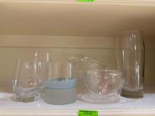 Glass bowls and cups