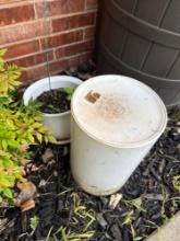 dragonfly trashcan, and a flower pot