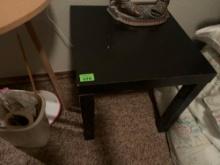 Square corner wood side table