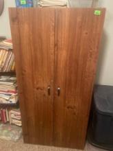 Wood storage cabinet