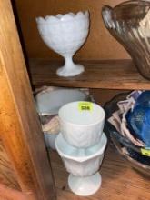 White glass bowls