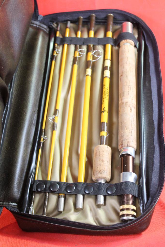 Wright & McGill Trailmaster 6 piece #7 fly rod in zippered leather case. Like new.