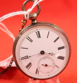 Historical open face pocket watch made in 1775, silver cased movement which is key set and key wound