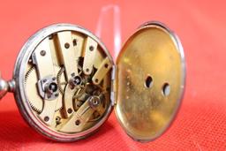 Historical open face pocket watch made in 1775, silver cased movement which is key set and key wound