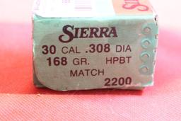 Sierra box of 30 cal 168 gr HPBT Match. Count 43.