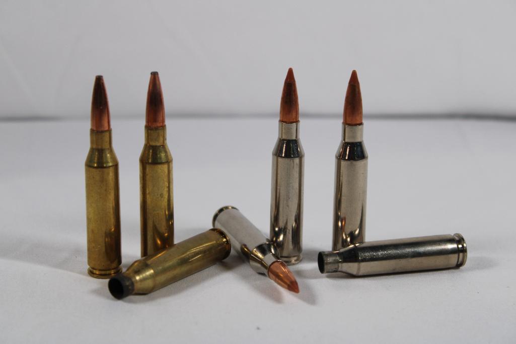 One partial box Federal premium 260 Rem 120 gr ammo 12 count and 8 brass. Also one partial box