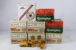 Eight boxes of 20 ga #71/2 shot. Two Remington and six Estate. Count 200.