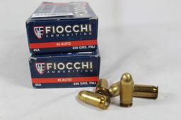 Two boxes of Fiocchi 24 ACP 230 gr FMJ. Count 100.