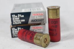 Two boxes of Federal 12 ga 2 3/4 , 00 Buckshot, one 5 count ans one 2 count, 7 total