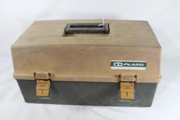 Large Plano #7530 3 tray tackle box full of fishing items. Used.