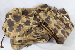 Large set of Cabela's brown camo rain gear. Pants and jacket.