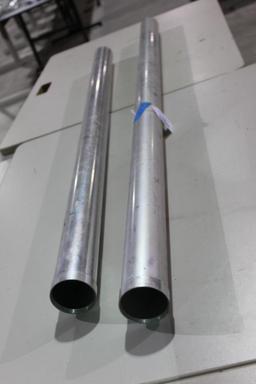 Two aluminum rod cases. No screw cap. Used. Will not ship, pick-up only.
