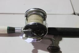 One Shakespeare wonder-rod 6ft 6" deep sea bait fishing rod and a PENN bait reel. Used. Will not