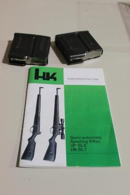 One HK-SL6 and SL7 instructions and two 5 round 243/308 magazines. Like new.