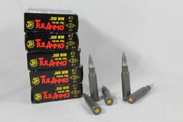 Five boxes, 97 rounds total, of Russian TulAmmo 7.62/.308 Win steel case ammo with 150 gr FMJ.