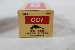 One box of CCI 300 Large pistol primers, 1000 cnt