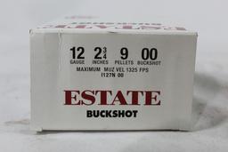 One box of Estate Buckshot 12 ga, 00 buckshot, 20 count