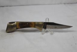 Frost Cutlery single blade lockback with 3 inch blade. Jigged bone scales. Used.